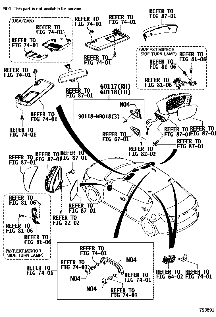 Toyota YARIS 侧防护条 EPC diagram — 753891
