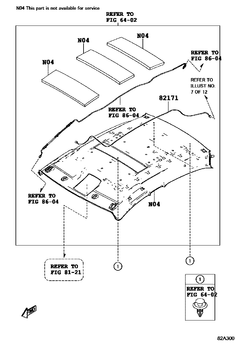 Toyota YARIS 线束和卡夹 EPC diagram — 82A300
