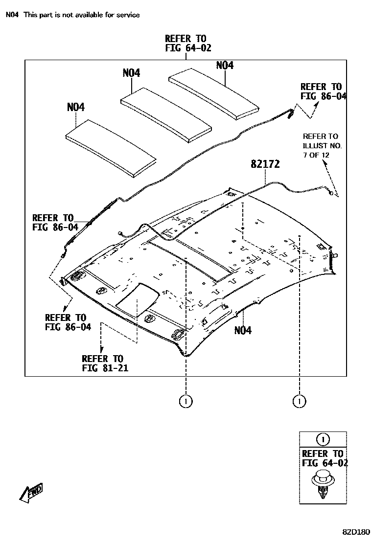 Toyota YARIS 线束和卡夹 EPC diagram — 82D180