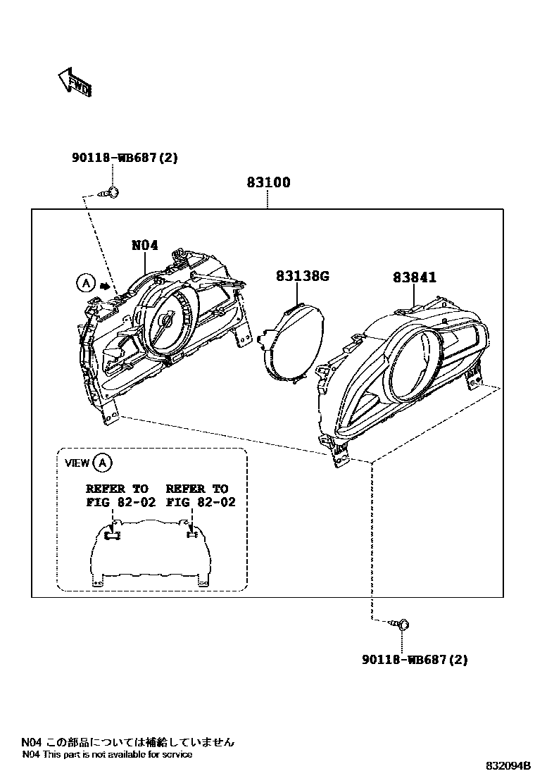 Toyota YARIS 仪表 EPC diagram — 832094B