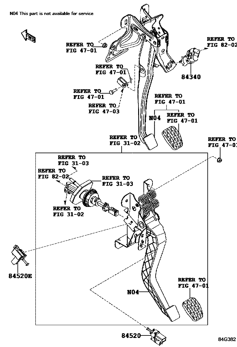 Toyota YARIS 开关和继电器和ECU EPC diagram — 84G382