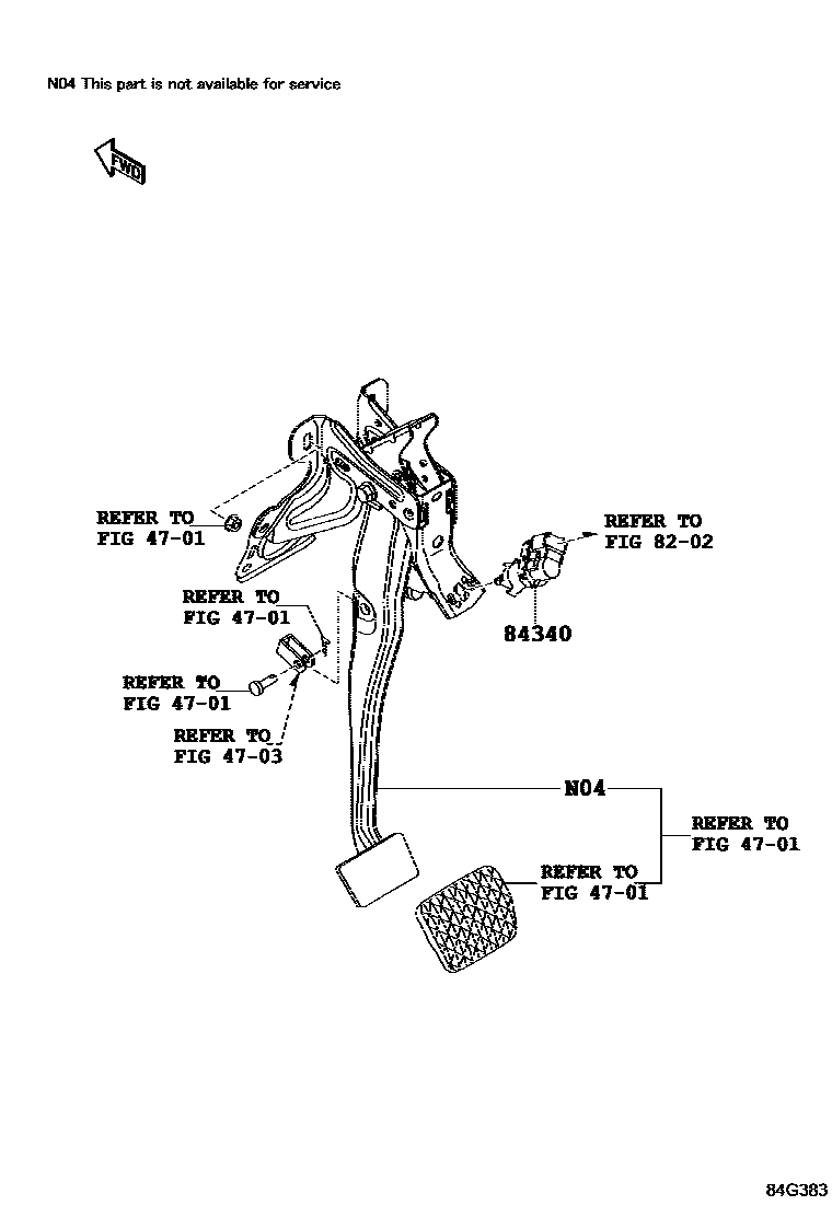 Toyota YARIS 开关和继电器和ECU EPC diagram — 84G383