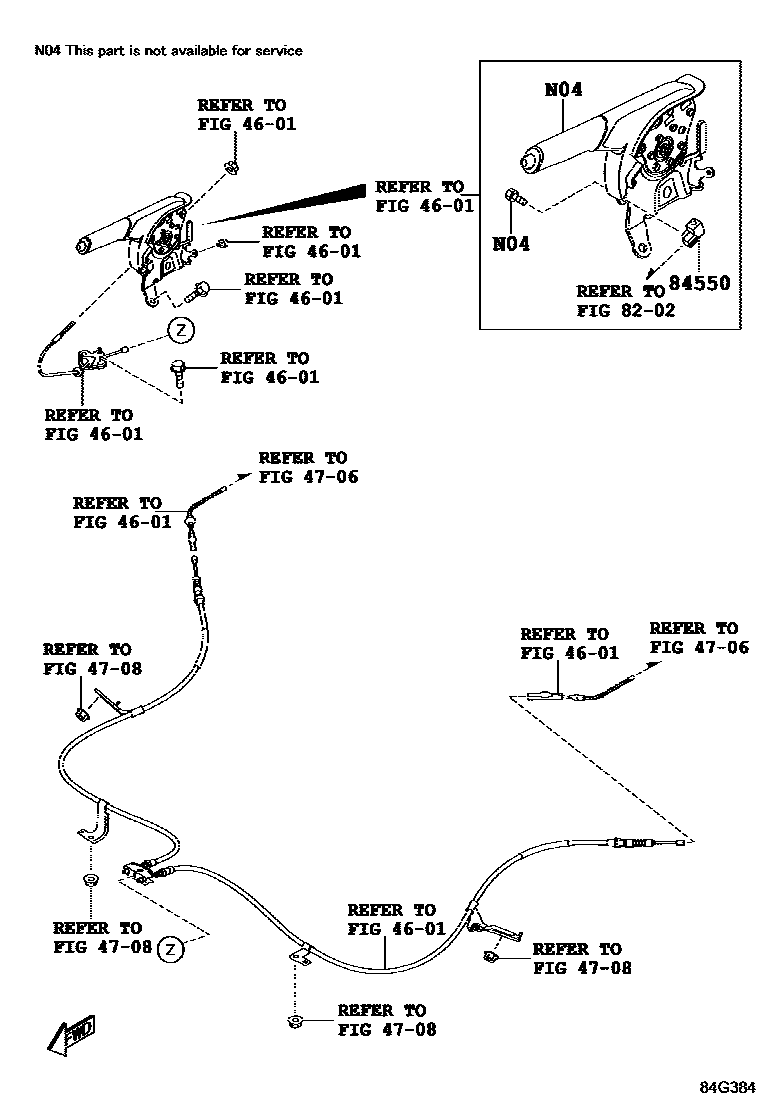 Toyota YARIS 开关和继电器和ECU EPC diagram — 84G384