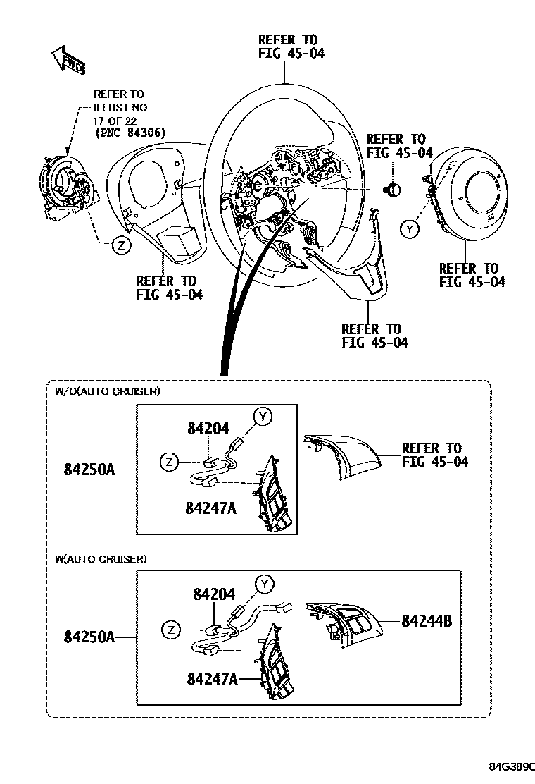 Toyota YARIS 开关和继电器和ECU EPC diagram — 84G389C