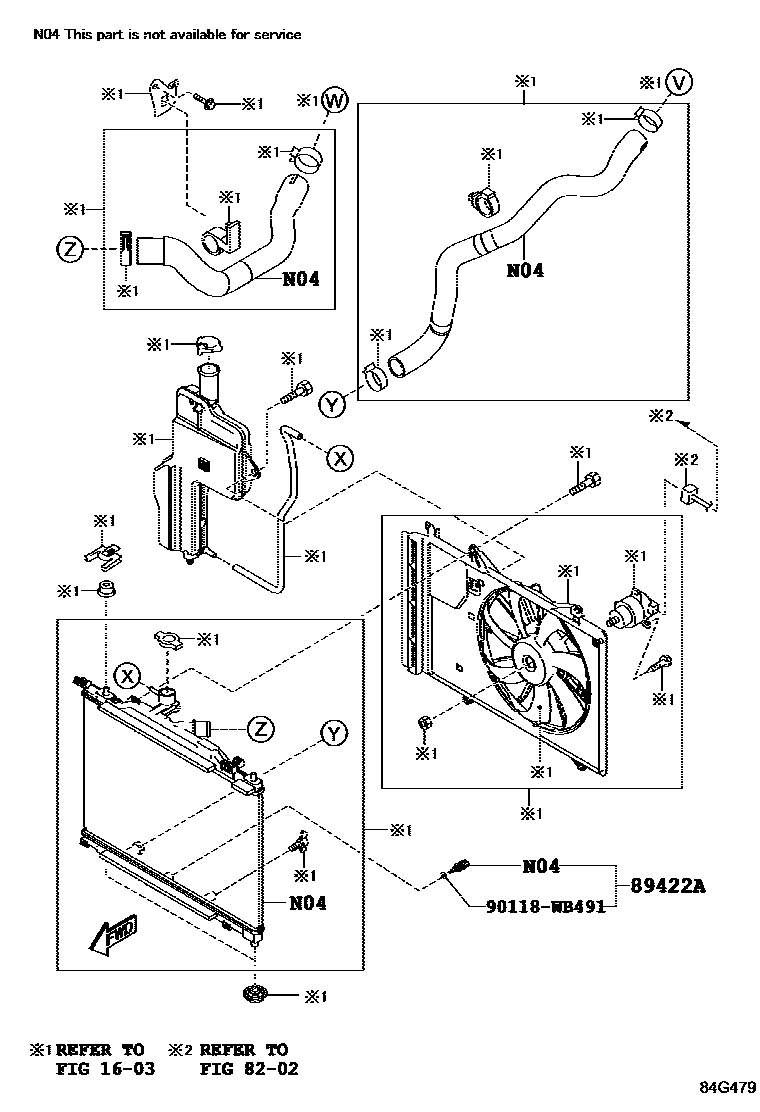 Toyota YARIS 开关和继电器和ECU EPC diagram — 84G479