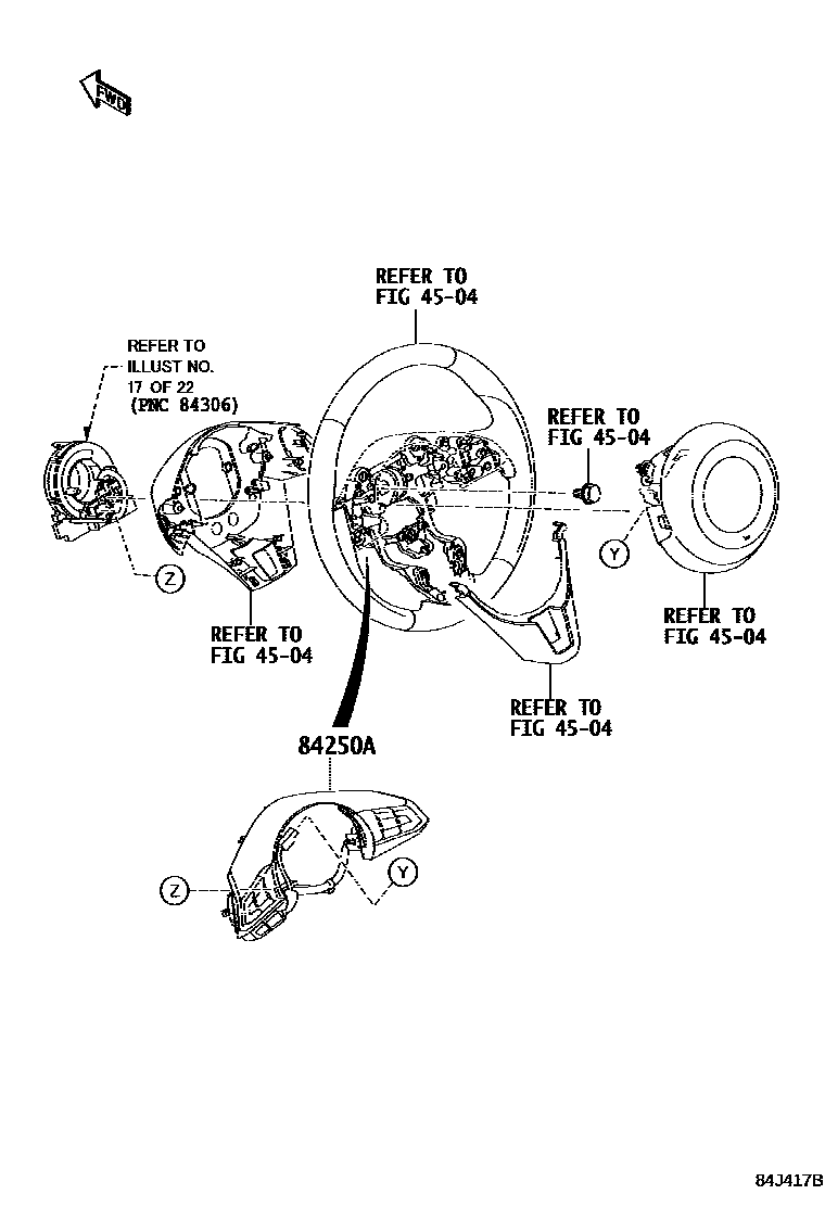 Toyota YARIS 开关和继电器和ECU EPC diagram — 84J417B