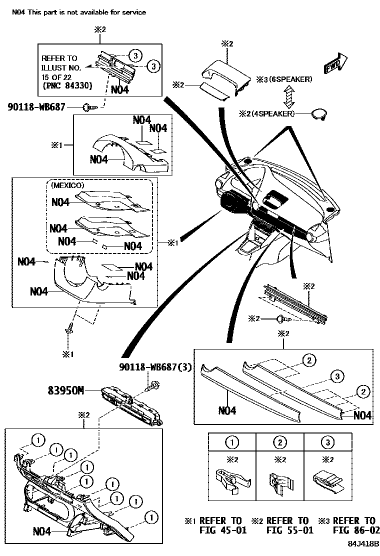 Toyota YARIS 开关和继电器和ECU EPC diagram — 84J418B