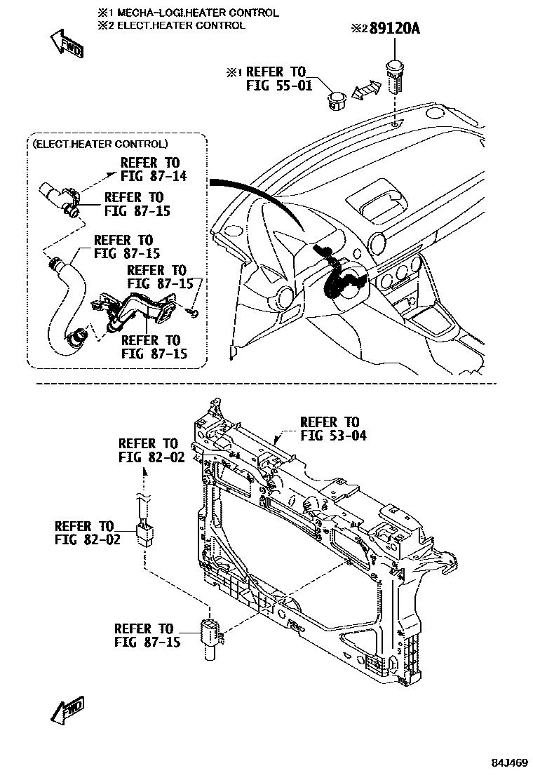 Toyota YARIS 开关和继电器和ECU EPC diagram — 84J469