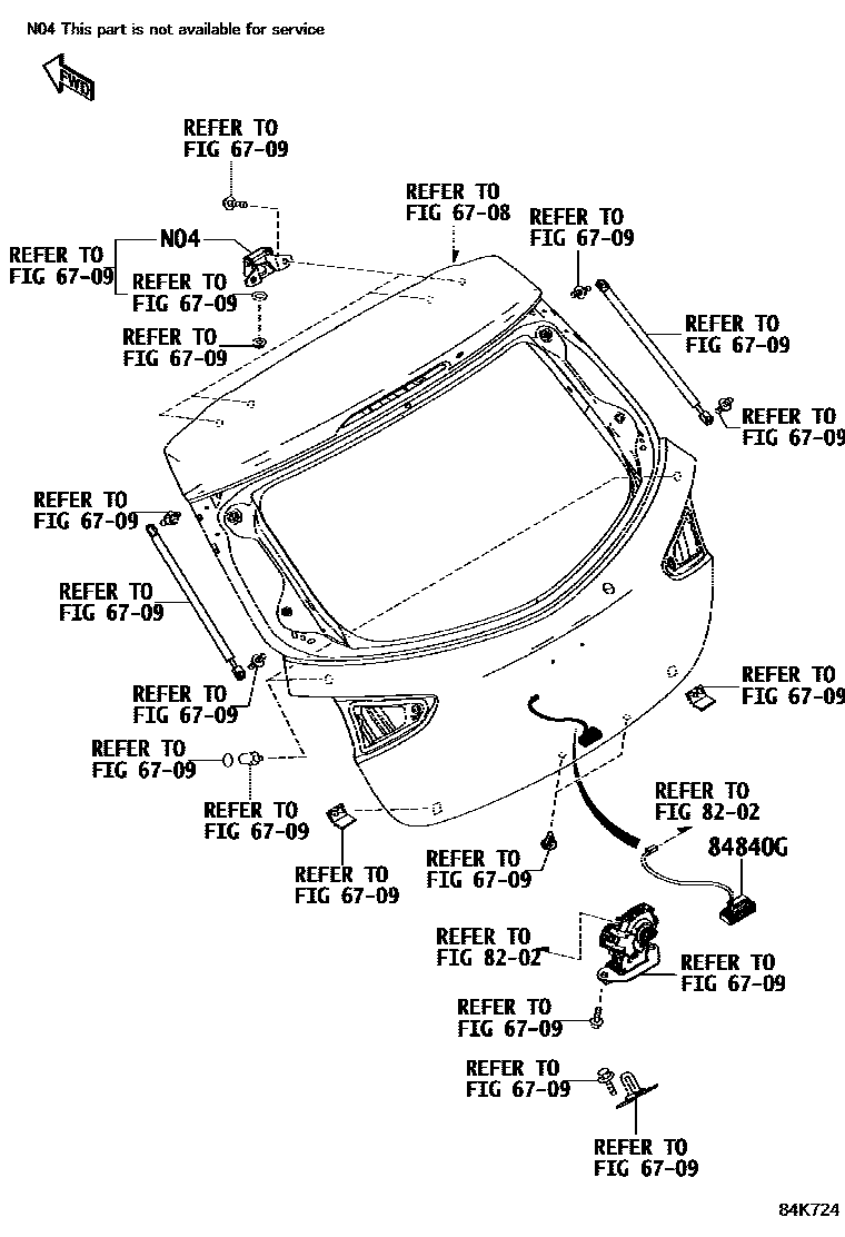 Toyota YARIS 开关和继电器和ECU EPC diagram — 84K724