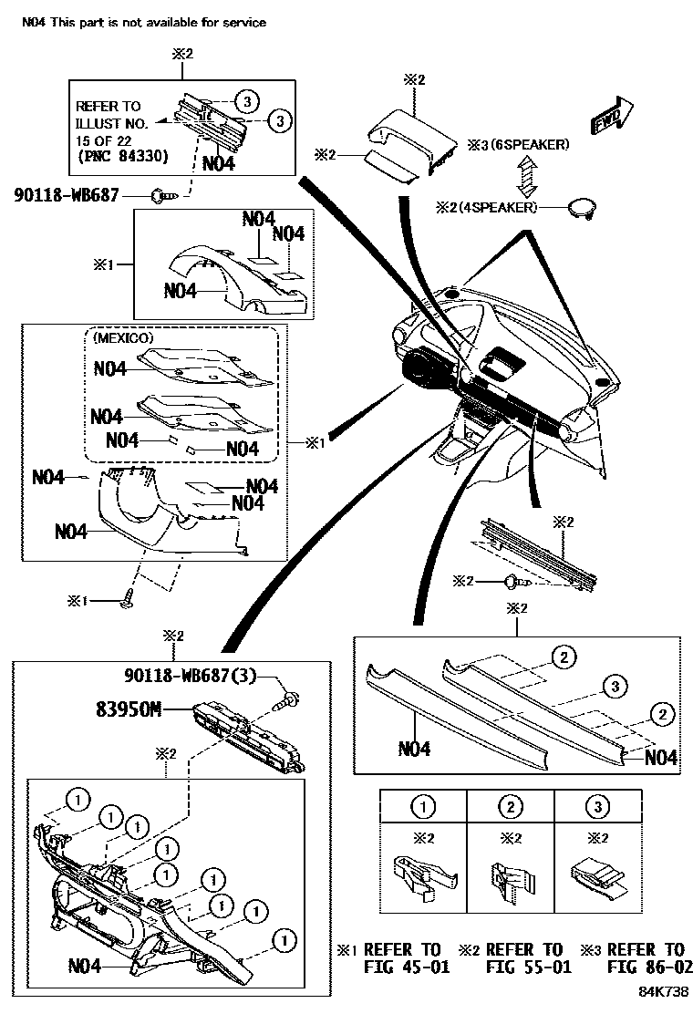 Toyota YARIS 开关和继电器和ECU EPC diagram — 84K738
