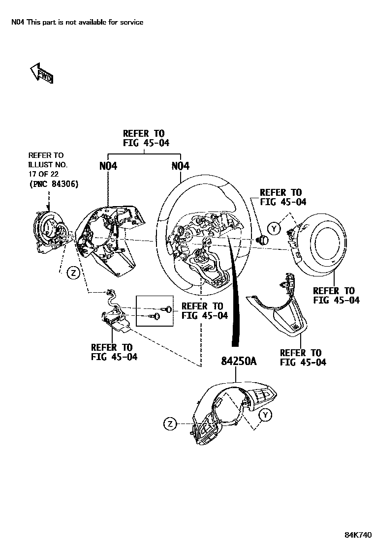 Toyota YARIS 开关和继电器和ECU EPC diagram — 84K740
