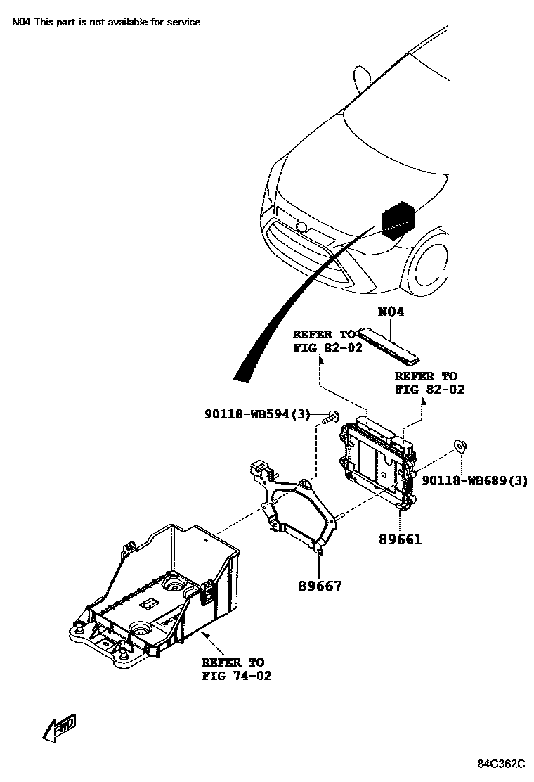 Toyota YARIS 电子燃油喷射系统 EPC diagram — 84G362C