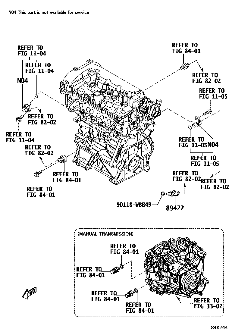 Toyota YARIS 电子燃油喷射系统 EPC diagram — 84K744