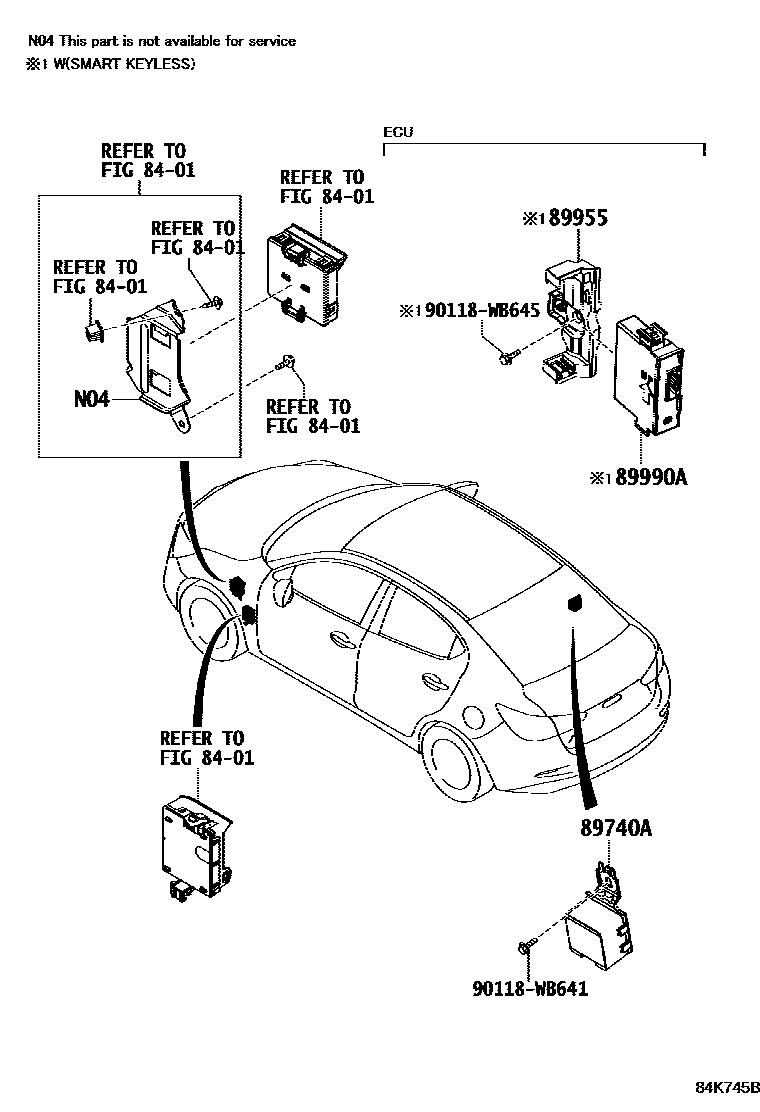 Toyota YARIS 遥控门锁 EPC diagram — 84K745B