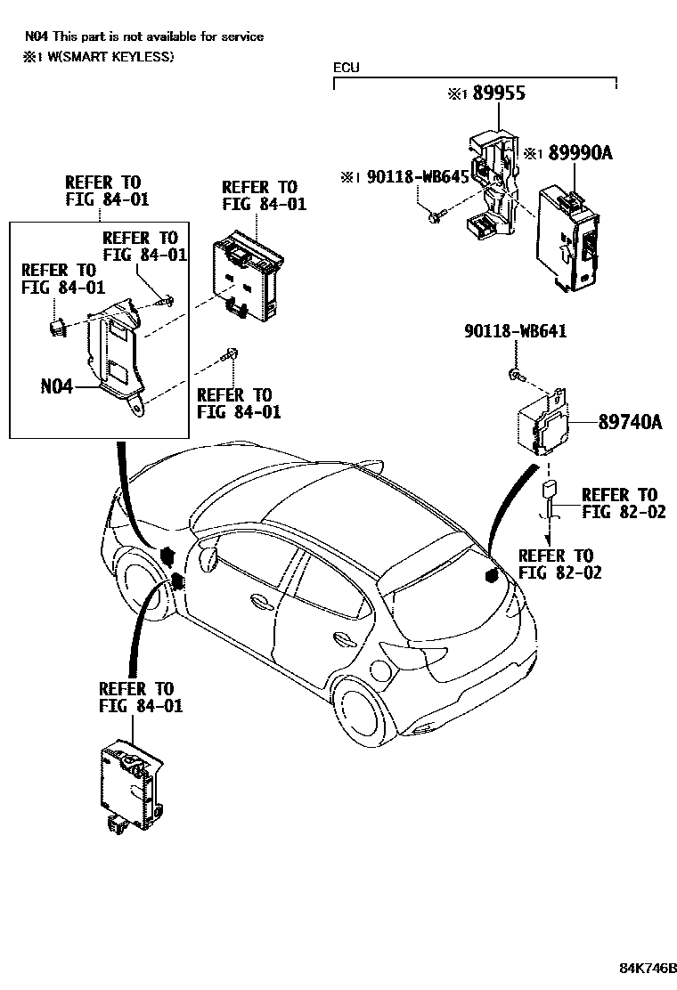 Toyota YARIS 遥控门锁 EPC diagram — 84K746B