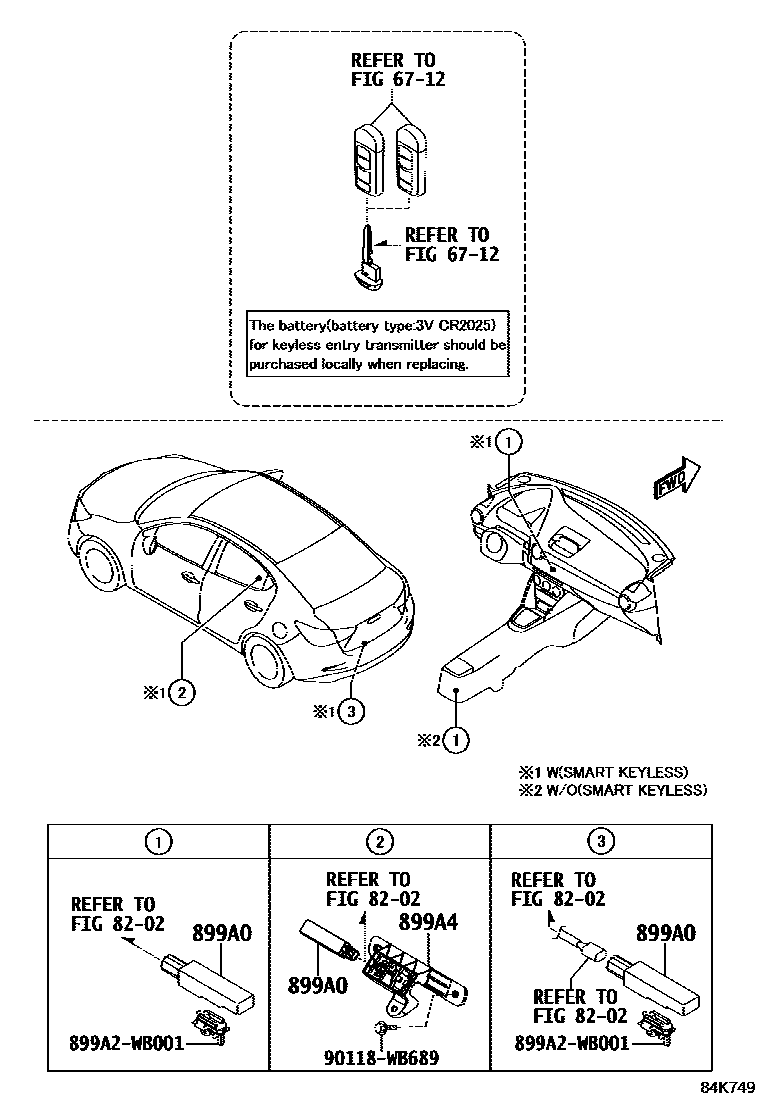 Toyota YARIS 遥控门锁 EPC diagram — 84K749