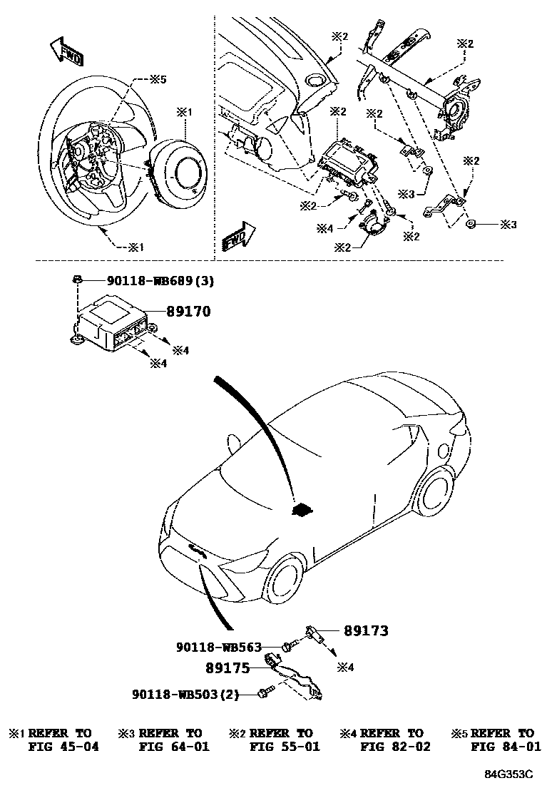 Toyota YARIS 空气囊 EPC diagram — 84G353C