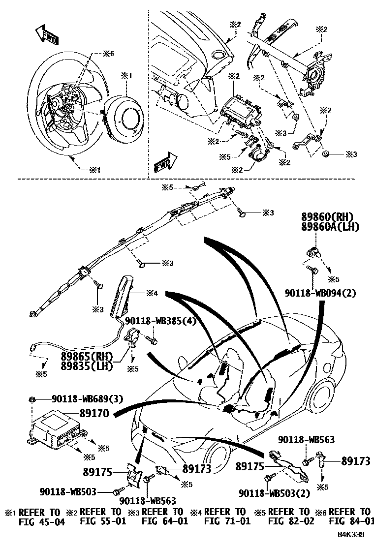 Toyota YARIS 空气囊 EPC diagram — 84K338