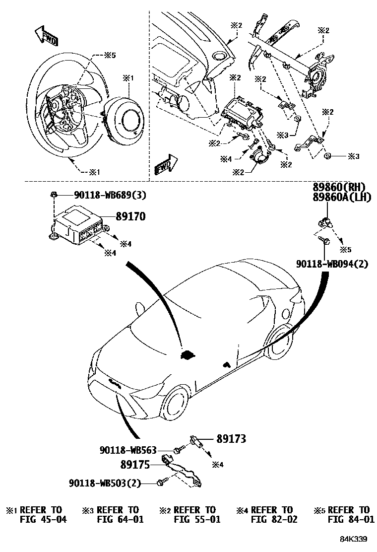 Toyota YARIS 空气囊 EPC diagram — 84K339