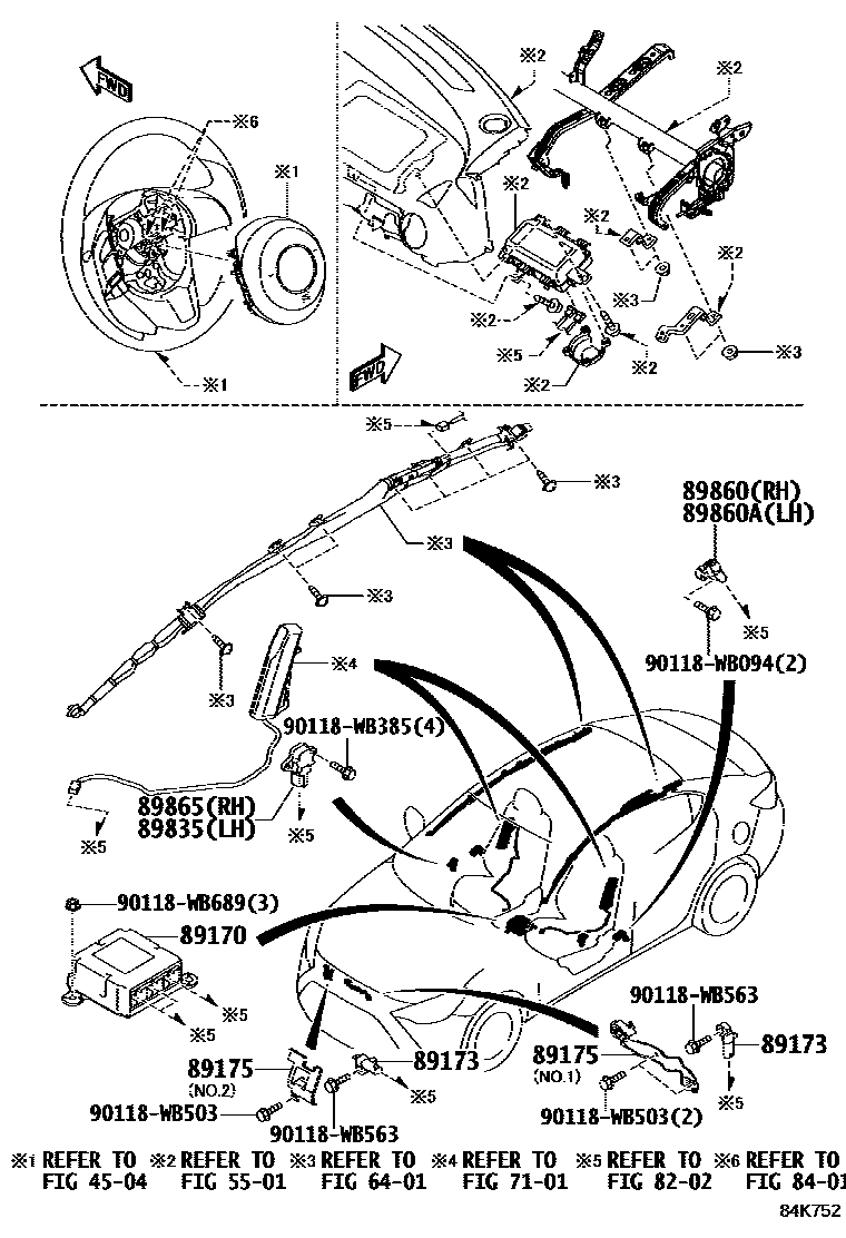 Toyota YARIS 空气囊 EPC diagram — 84K752
