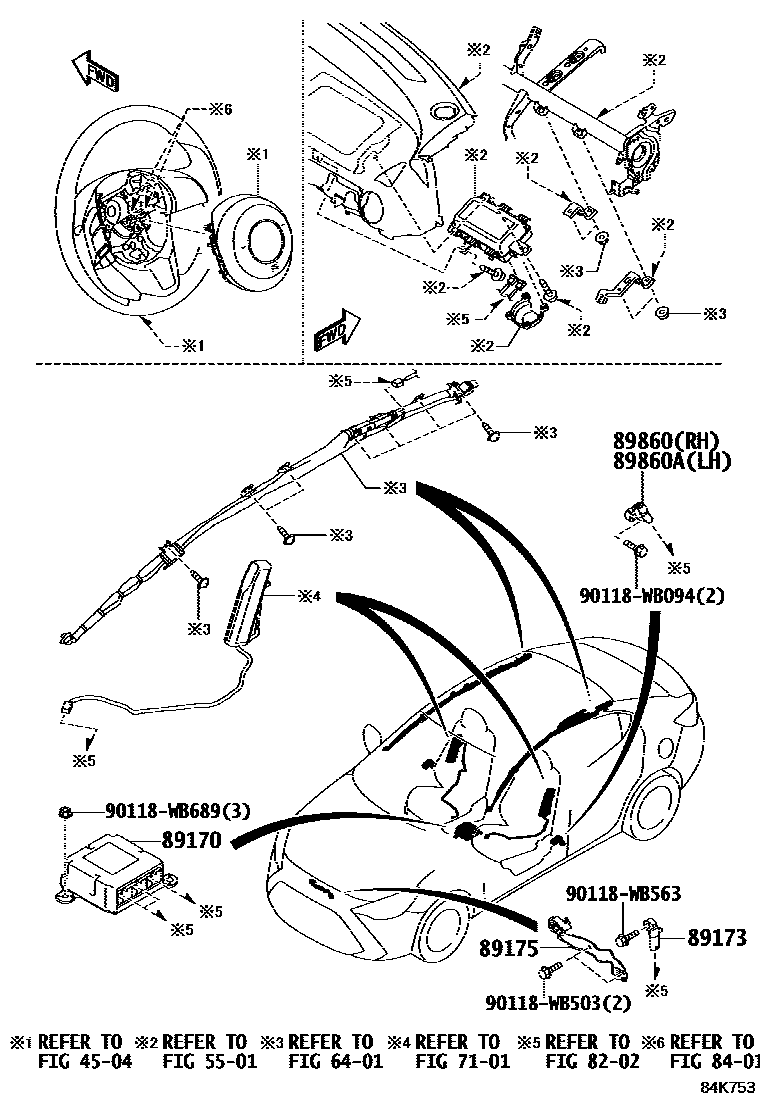 Toyota YARIS 空气囊 EPC diagram — 84K753