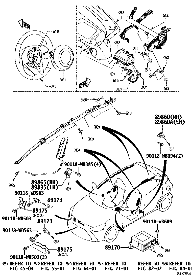 Toyota YARIS 空气囊 EPC diagram — 84K754
