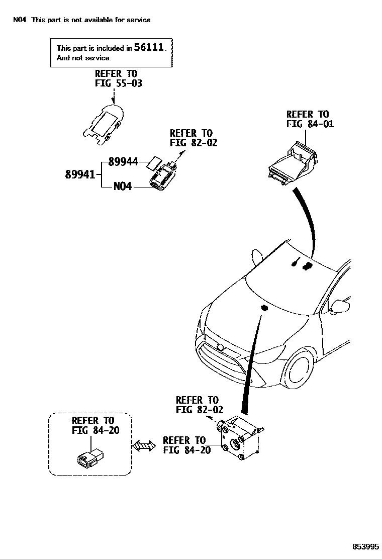 Toyota YARIS 挡风玻璃刮水器 EPC diagram — 853995
