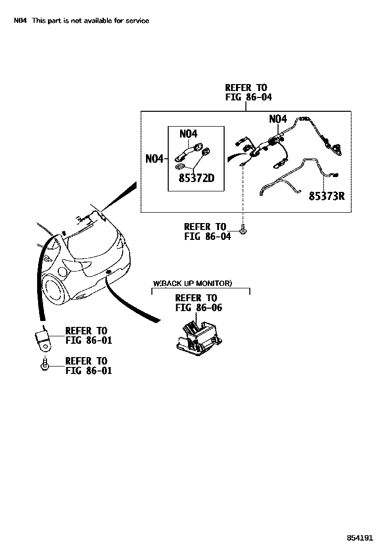 Toyota YARIS 后清洗器 EPC diagram — 854191