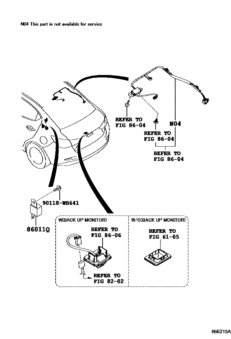 Toyota YARIS 收音机、放大器和冷凝器 EPC diagram — 866215A
