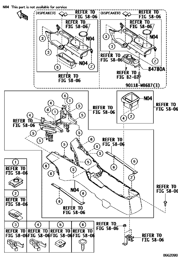 Toyota YARIS 导航和前监视器显示屏 EPC diagram — 866209B