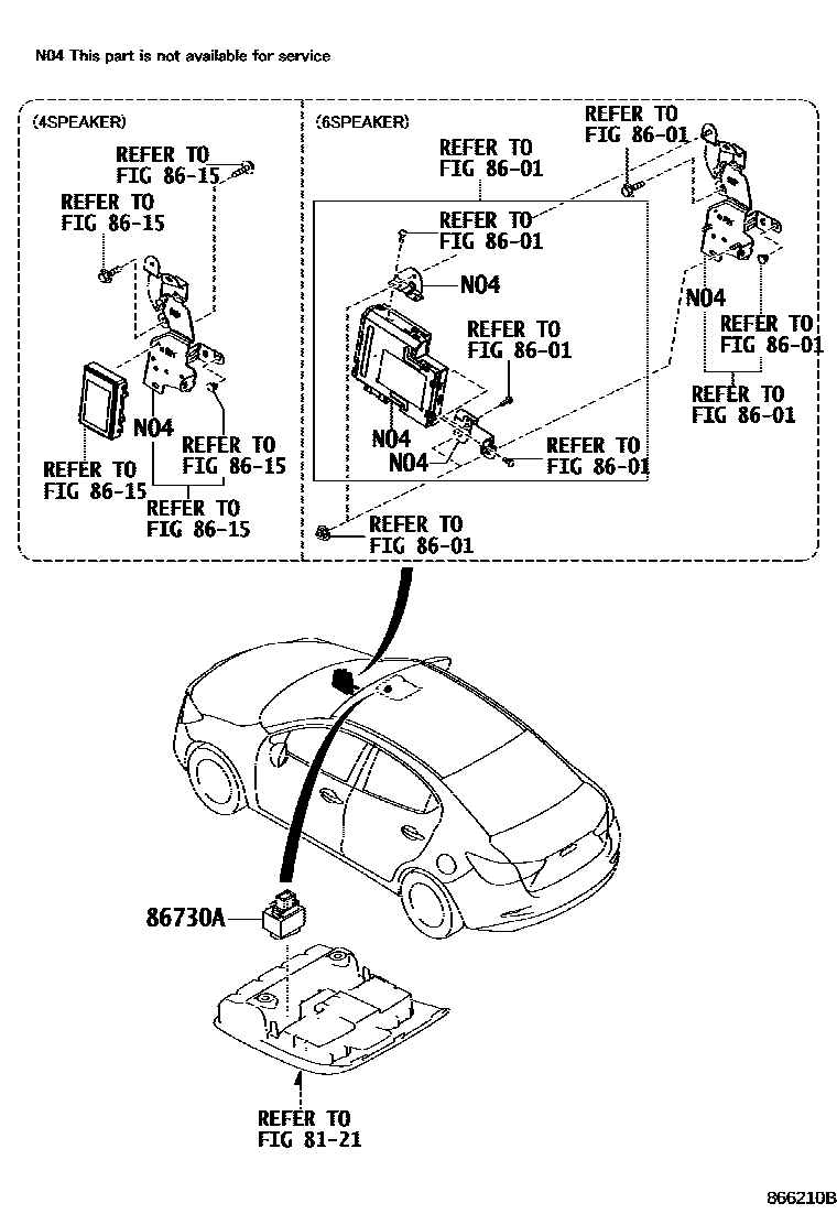 Toyota YARIS 导航和前监视器显示屏 EPC diagram — 866210B