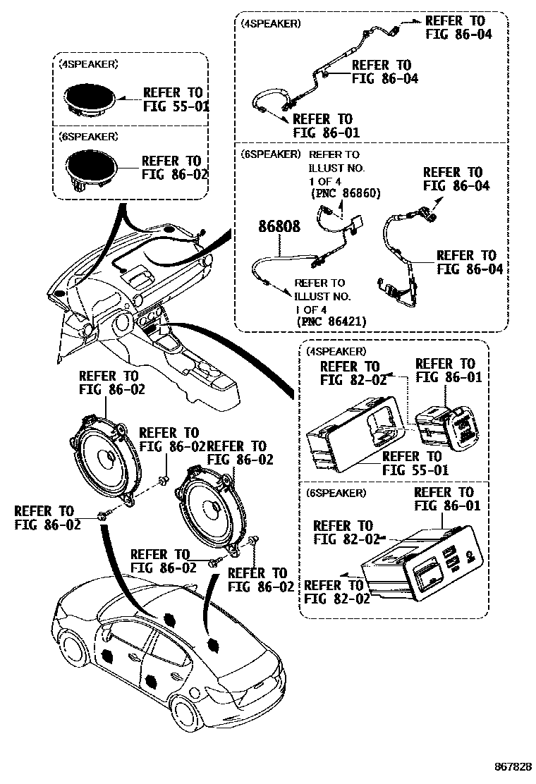 Toyota YARIS 导航和前监视器显示屏 EPC diagram — 867828