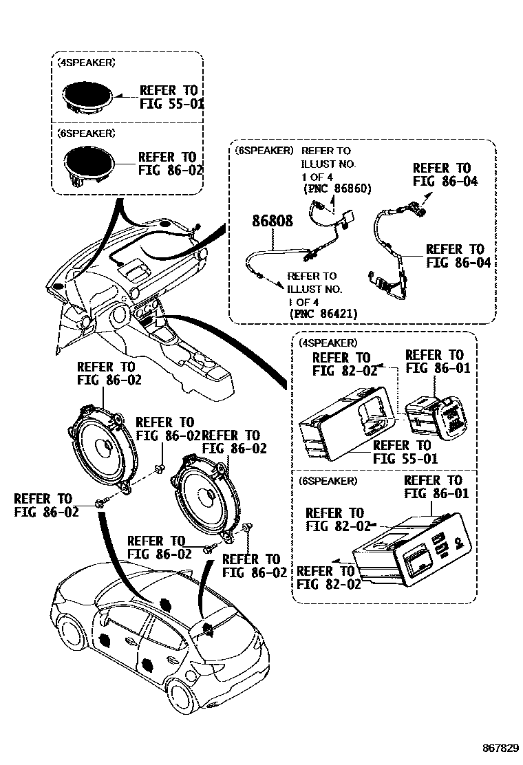 Toyota YARIS 导航和前监视器显示屏 EPC diagram — 867829