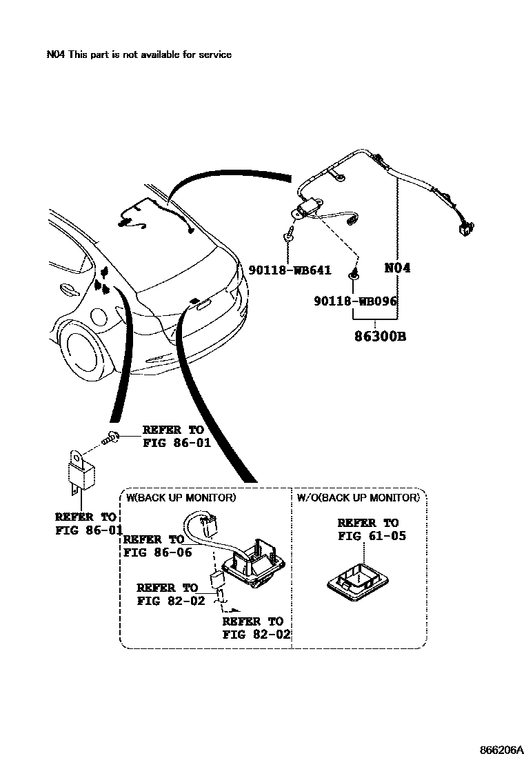 Toyota YARIS antenna EPC diagram — 866206A