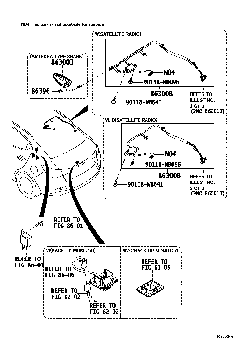 Toyota YARIS antenna EPC diagram — 867356