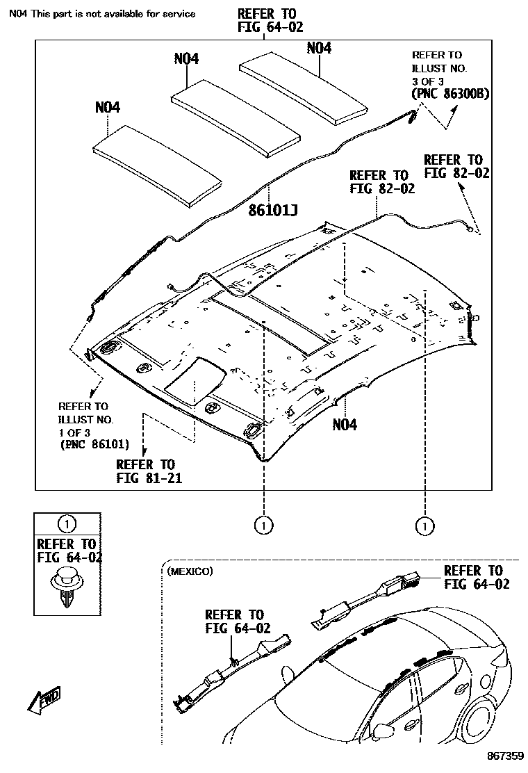 Toyota YARIS antenna EPC diagram — 867359
