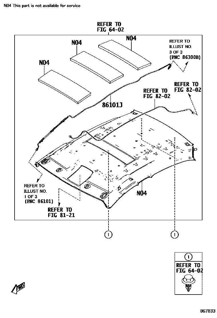 Toyota YARIS antenna EPC diagram — 867833