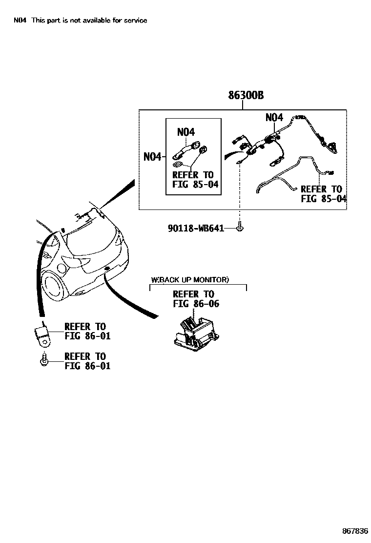 Toyota YARIS antenna EPC diagram — 867836