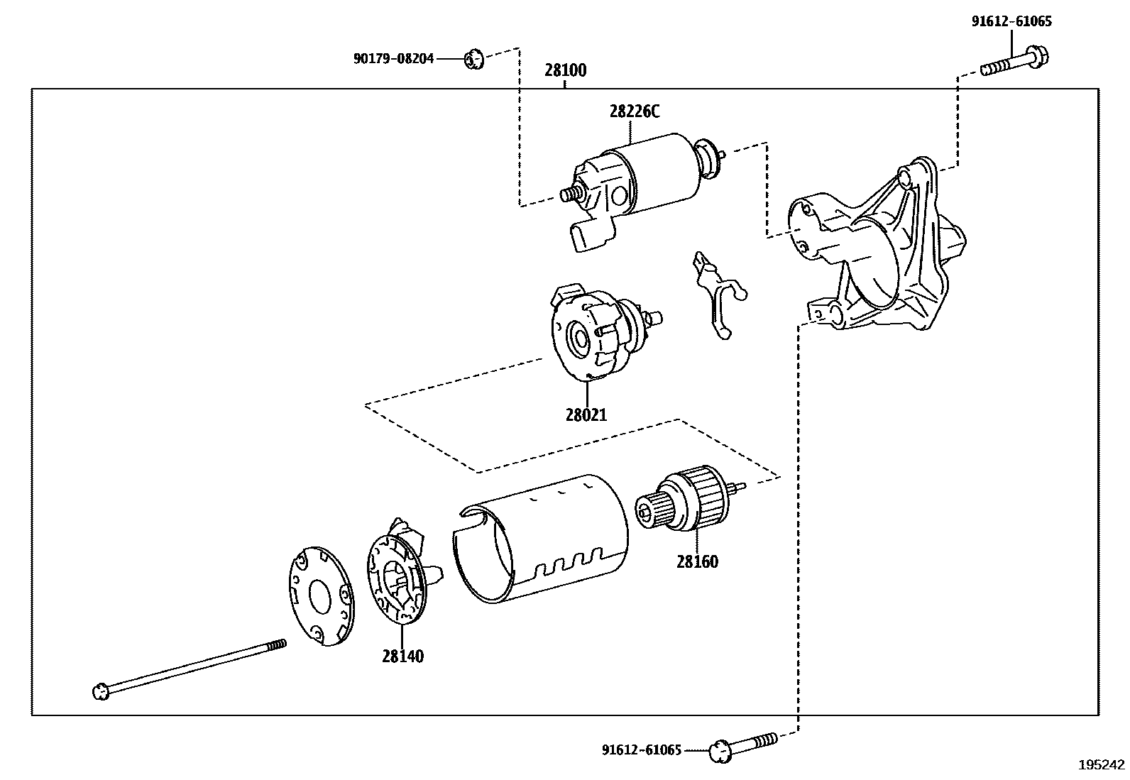 Toyota YARIS 起动机 EPC diagram — 195242