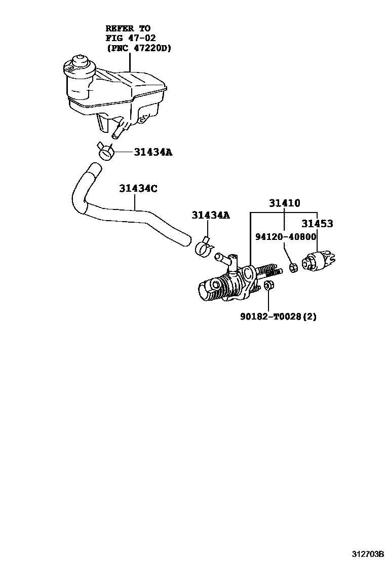 Toyota YARIS 离合器总泵 EPC diagram — 312703B