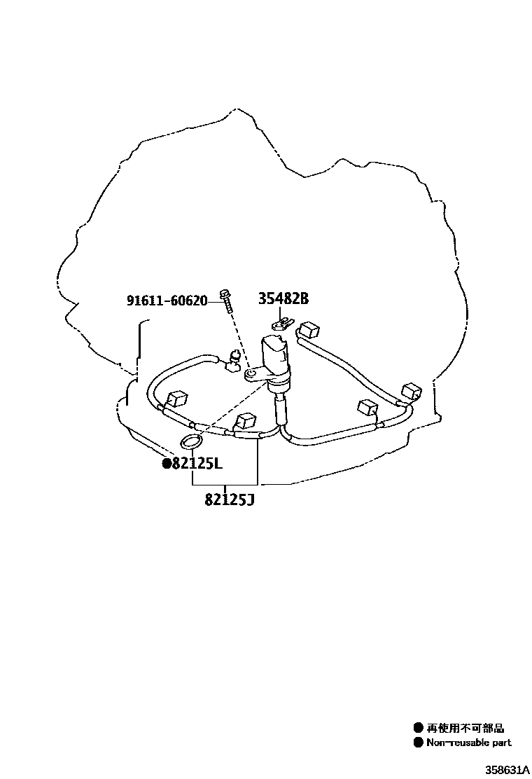 Toyota YARIS 阀体和滤油网(ATM) EPC diagram — 358631A