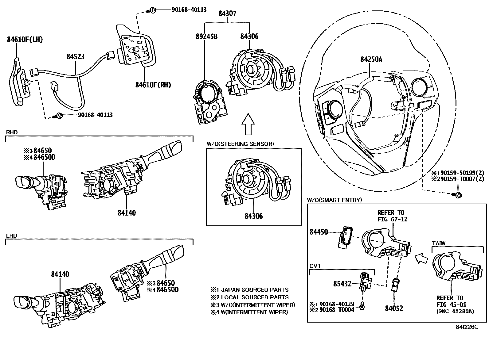 Toyota YARIS 开关和继电器和ECU EPC diagram — 84I226C