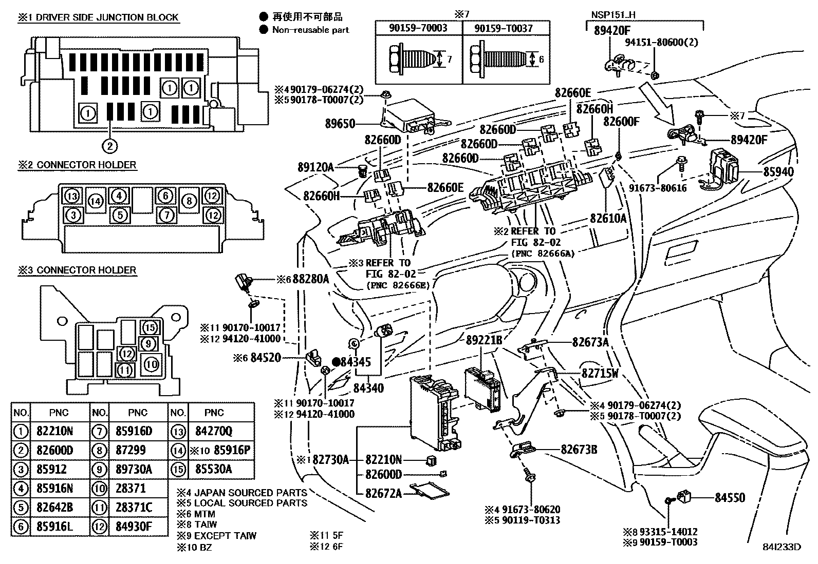 Toyota YARIS 开关和继电器和ECU EPC diagram — 84I233D