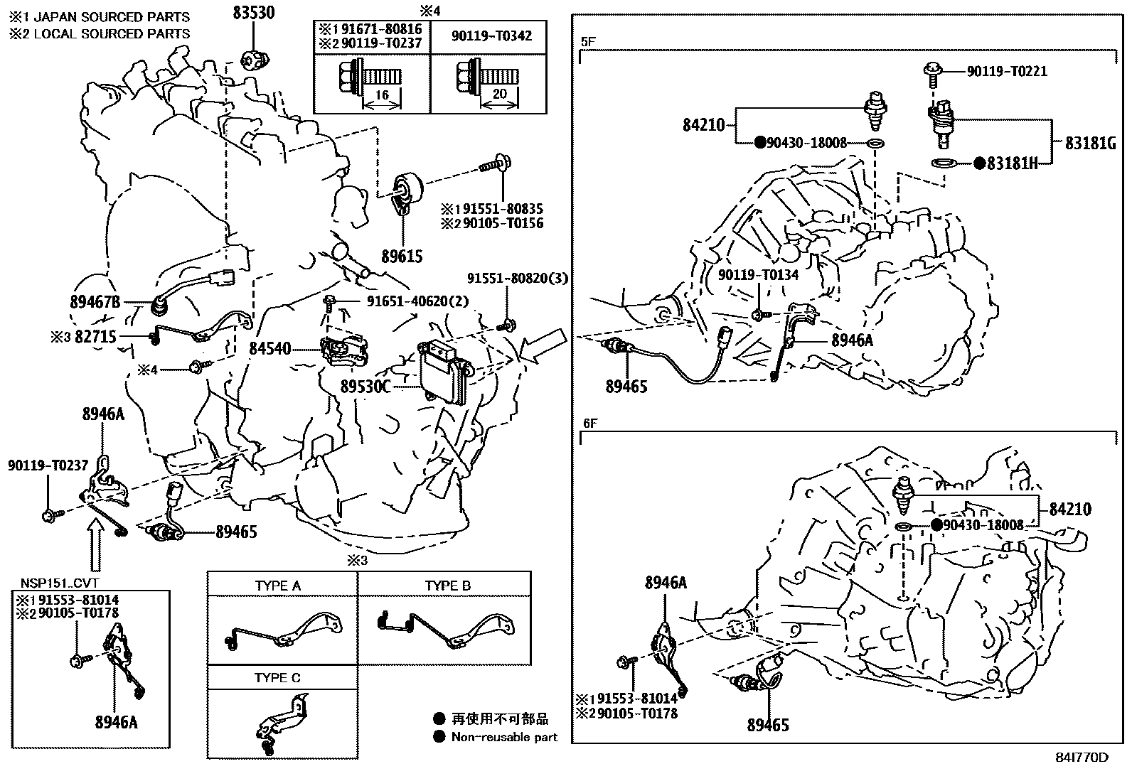 Toyota YARIS 开关和继电器和ECU EPC diagram — 84I770D