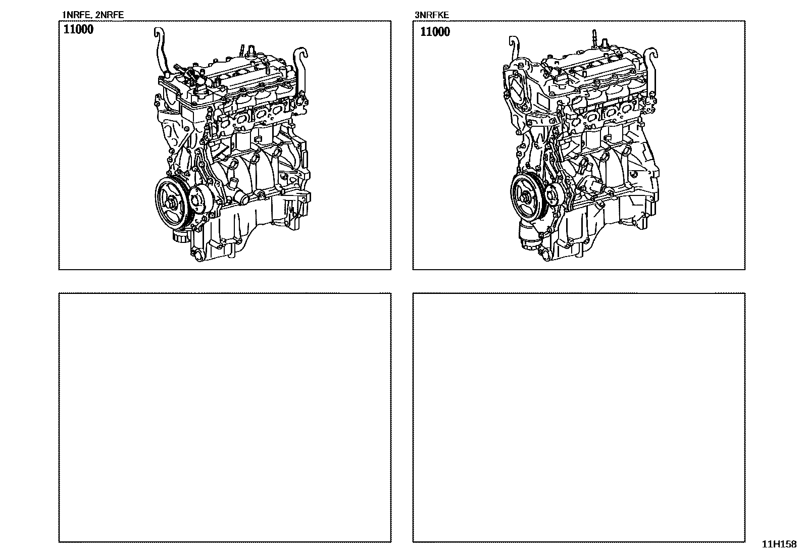 Toyota YARIS Partial Engine Assembly EPC diagram — 11H158