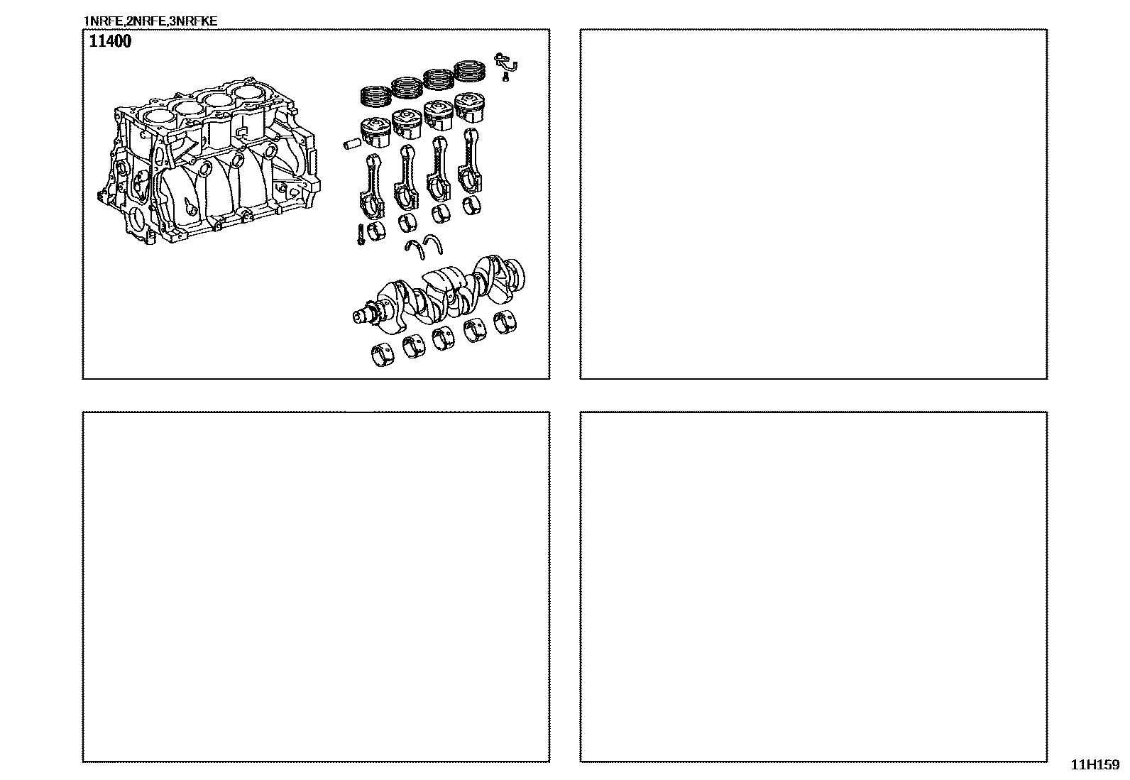 Toyota YARIS Short Block Assembly EPC diagram — 11H159