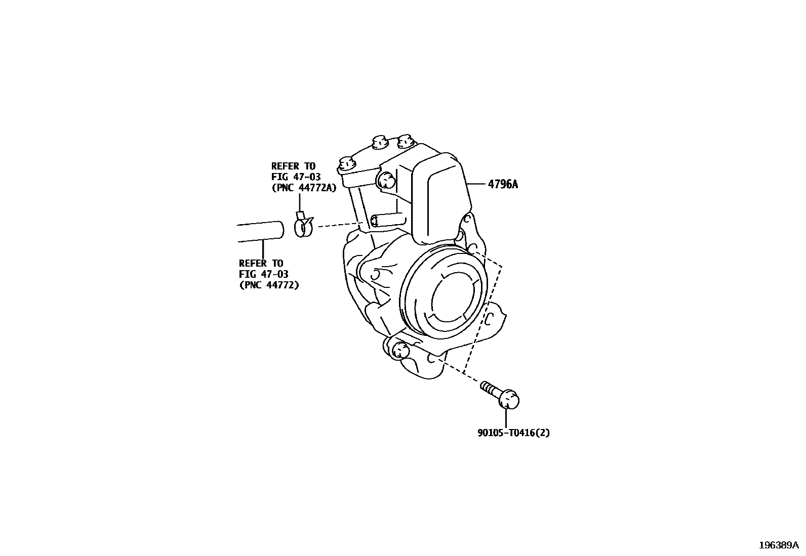 Toyota YARIS 真空泵 EPC diagram — 196389A