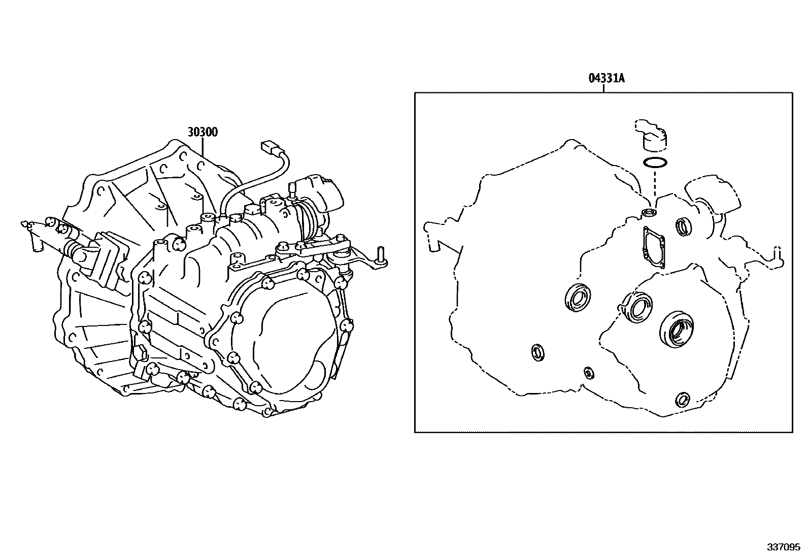 Toyota YARIS 传动桥或变速器总成和衬垫组件(MTM) EPC diagram — 337095