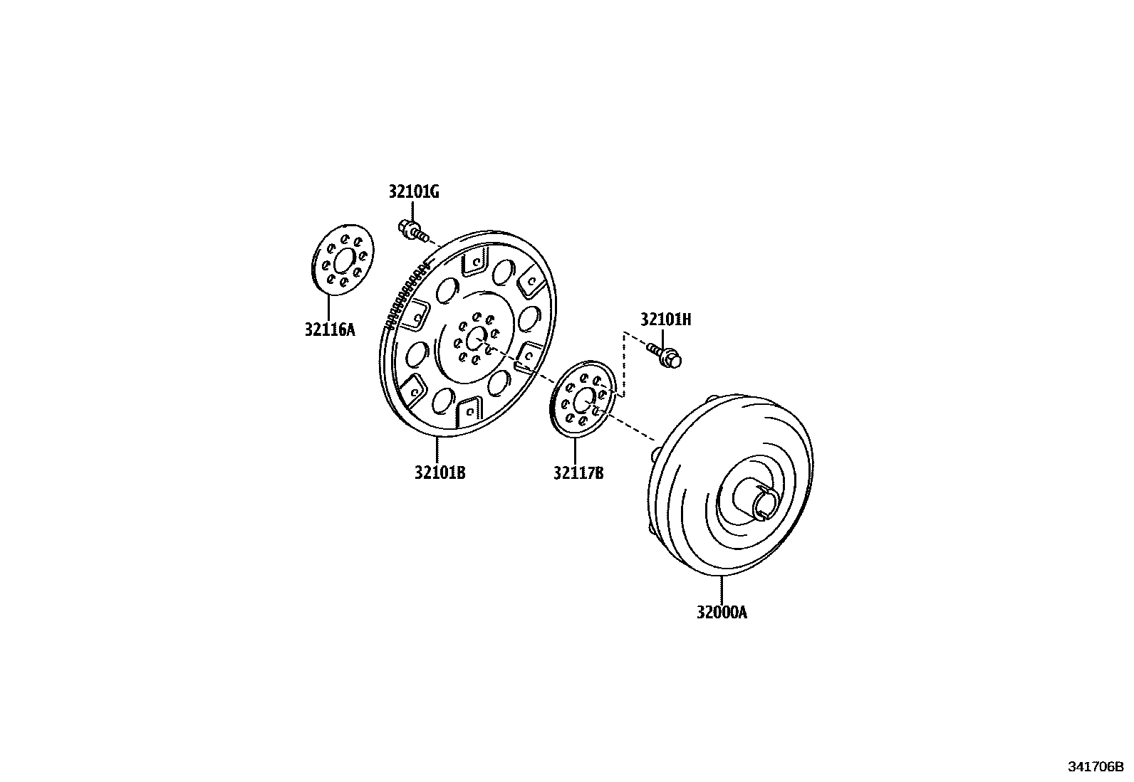 Toyota YARIS 变矩器、前油泵(CVT) EPC diagram — 341706B