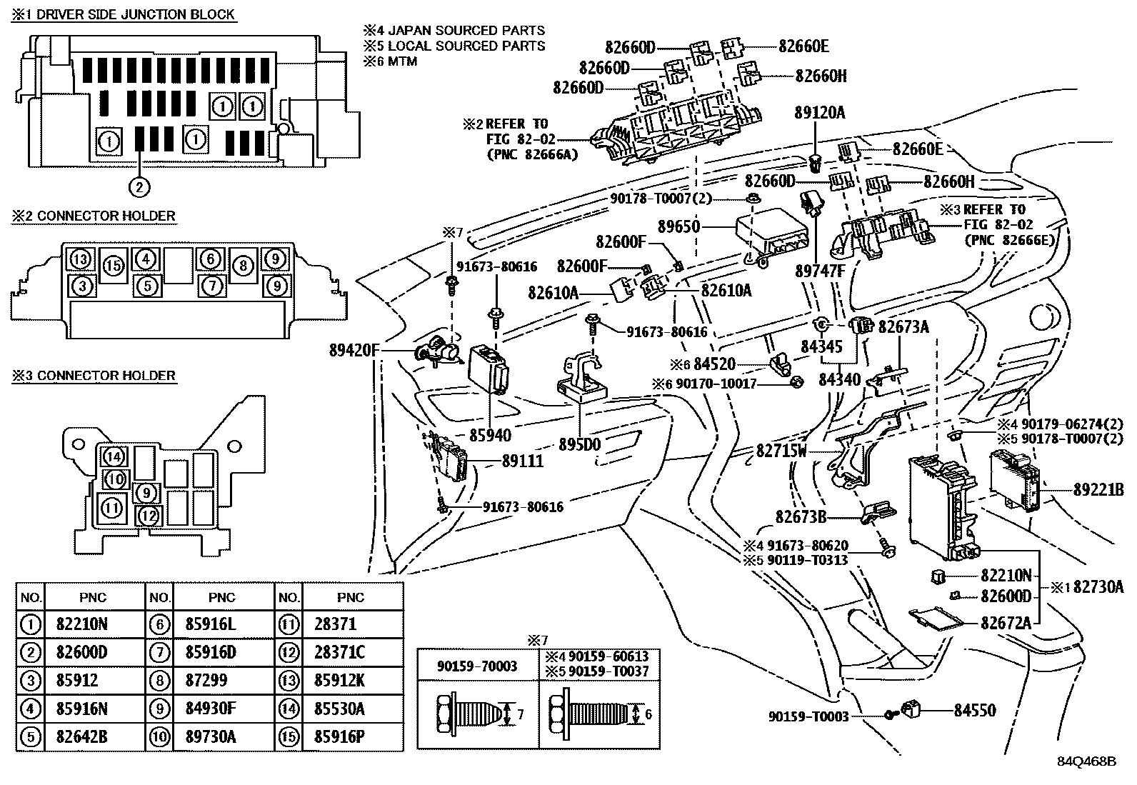 Toyota YARIS 开关和继电器和ECU EPC diagram — 84Q468B